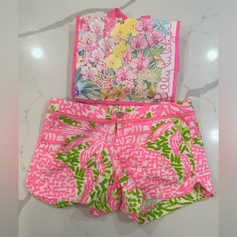 Lilly Pulitzer Adie Shorts in Pink Sunset-Size 0